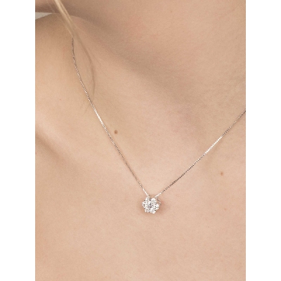 Collana Illusion punto luce in oro bianco 18k con diamanti