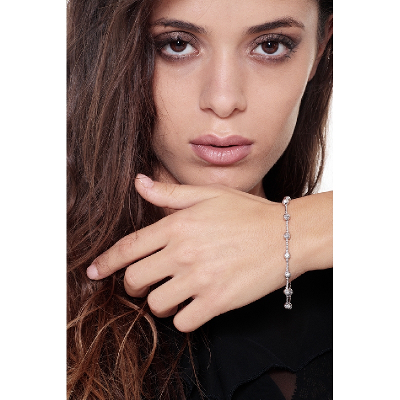 18k white gold spheres bracelet