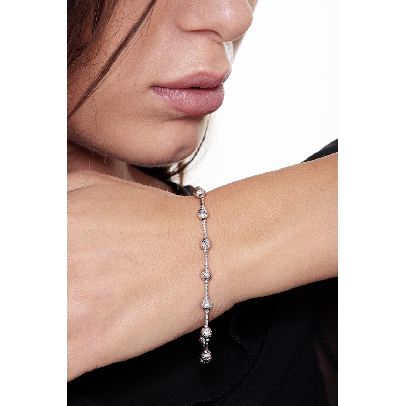 18k white gold spheres bracelet