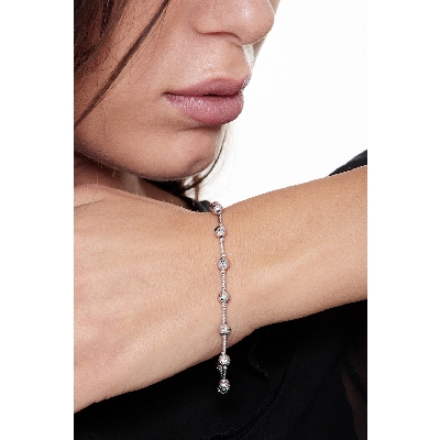 18k white gold spheres bracelet