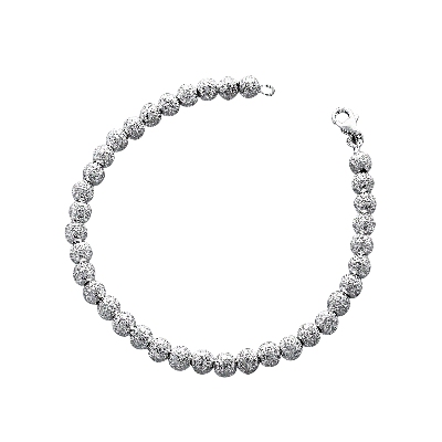 18k white gold bracelet with textured spheres