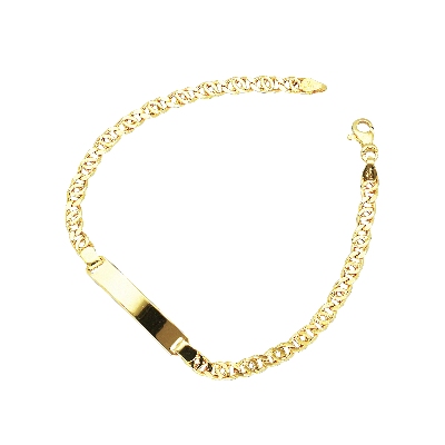 Bracciale con piastrina in oro giallo 18k