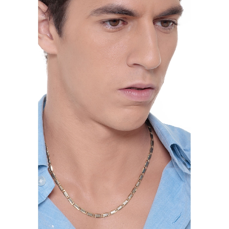 Segments 18k yellow and white gold chain