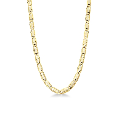 Segments 18k yellow and white gold chain