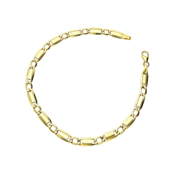 Bracciale in Oro Giallo 18k a maglia piatta, cm 21.