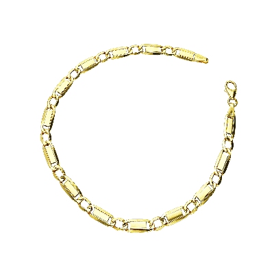 Bracciale in Oro Giallo 18k a maglia piatta, cm 21.