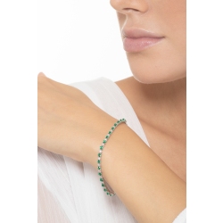Alternate 18k white gold bracelet with emeralds and diamonds 2