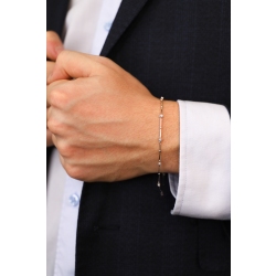 Alternate tennis bracelet in white gold 18k with diamonds brilliant cut, 20 cm 2