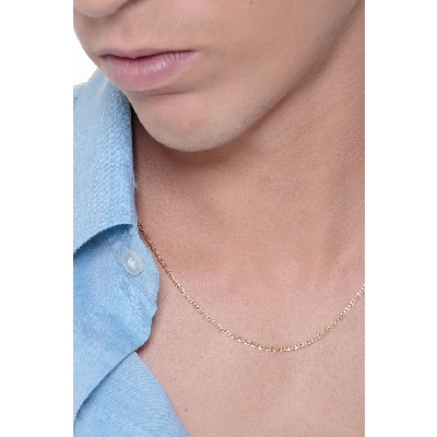 Catena traversino piatta in oro giallo 18k.