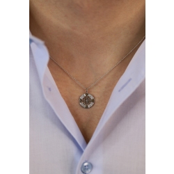 Necklace in white gold 18k with diamonds charm, 45+5 cm 2