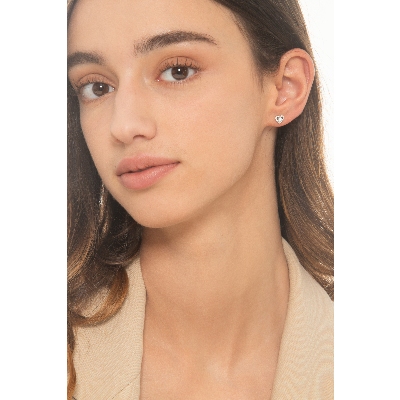 18k white gold heart earrings with diamonds