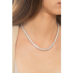 Graduated tennis necklace in white gold 18k, 40 cm 2