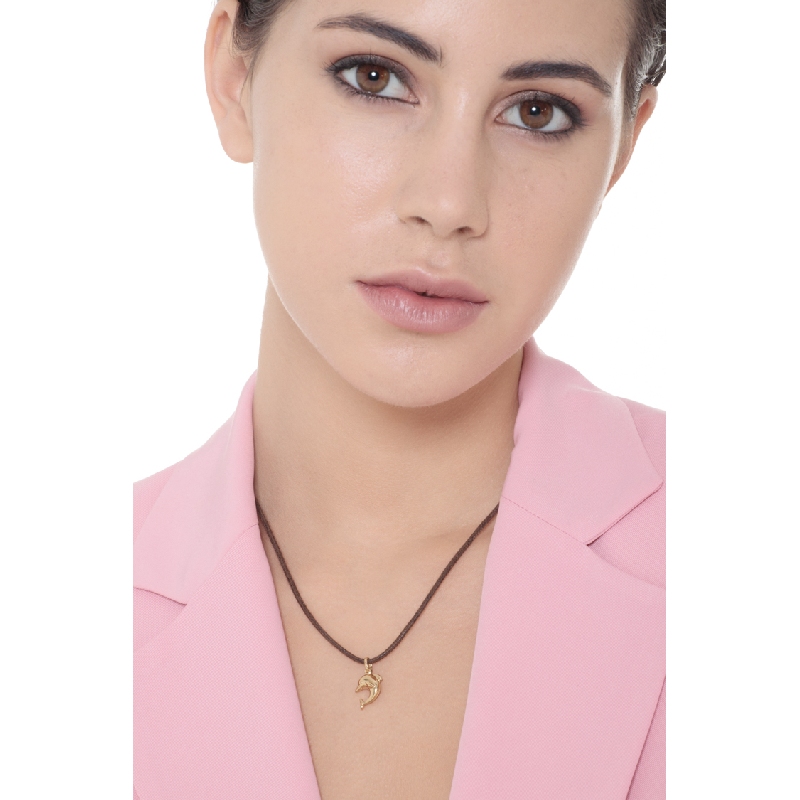 Dolphin pendant in 18k yellow gold