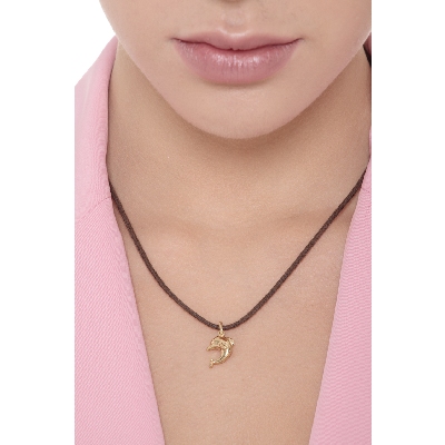 Dolphin pendant in 18k yellow gold