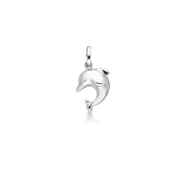 Dolphin pendant in 18k white gold