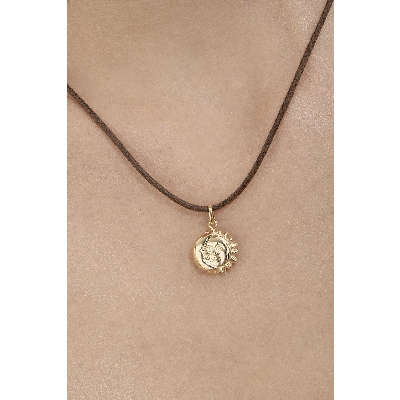 Sun and Moon pendant in 18k yellow gold