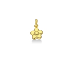 18k yellow gold rounded flower pendant