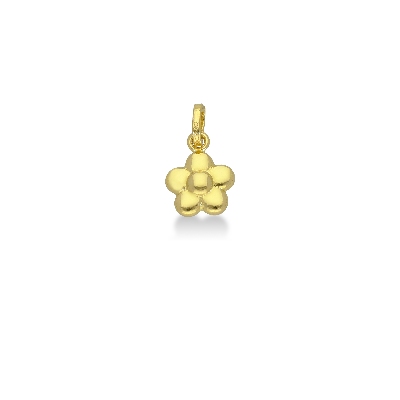 18k yellow gold rounded flower pendant