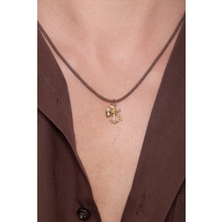 Yellow gold 18k pendant with heart, anchor and cross 2