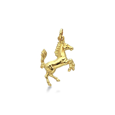 18k yellow gold horse pendant