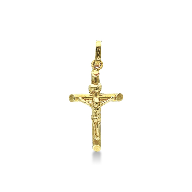 Classical crucifix pendant in 18k yellow gold
