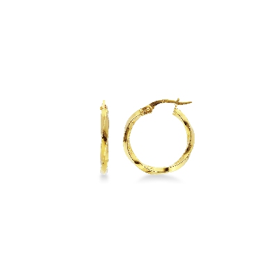 Hoop earrings diamond cut in yellow gold 18k