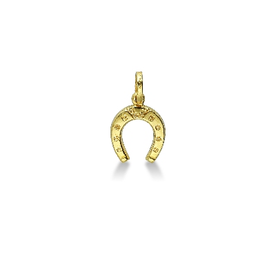 18k yellow gold horseshoe pendant