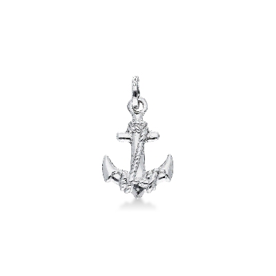 Anchor pendant in 18k white gold