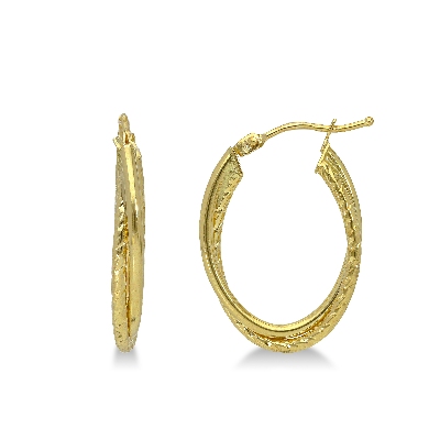 Oval drop earrings in yellow gold 18k