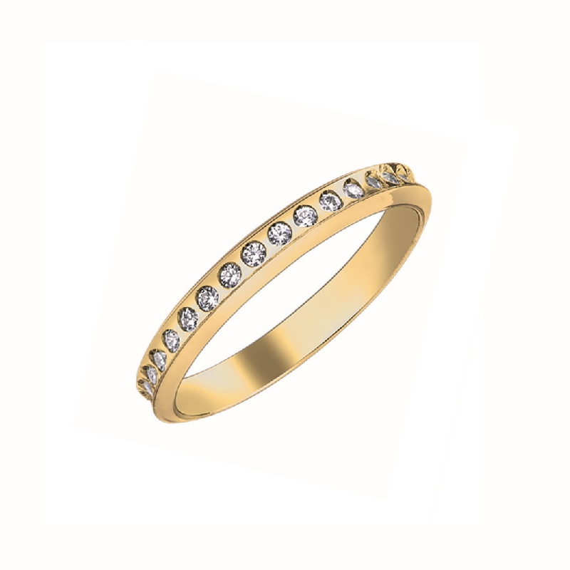 Yellow gold 18k wedding ring Unoaerre Venere with diamonds 