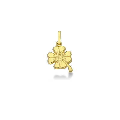 18k yellow gold four-leaf clover pendant 