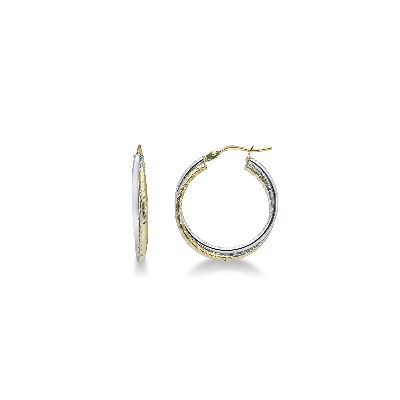 Hoop earrings in white and yellow gold 18k 