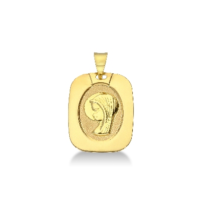  Virgin Mary celestial image in 18k yellow gold