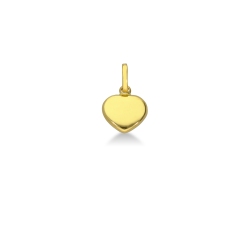 Flat heart pendant in 18k yellow gold
