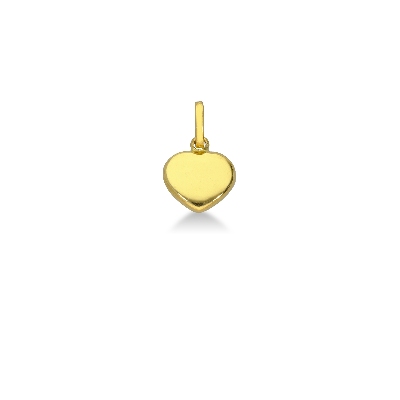 Flat heart pendant in 18k yellow gold