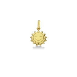 Smiling sun pendant in 18k yellow gold