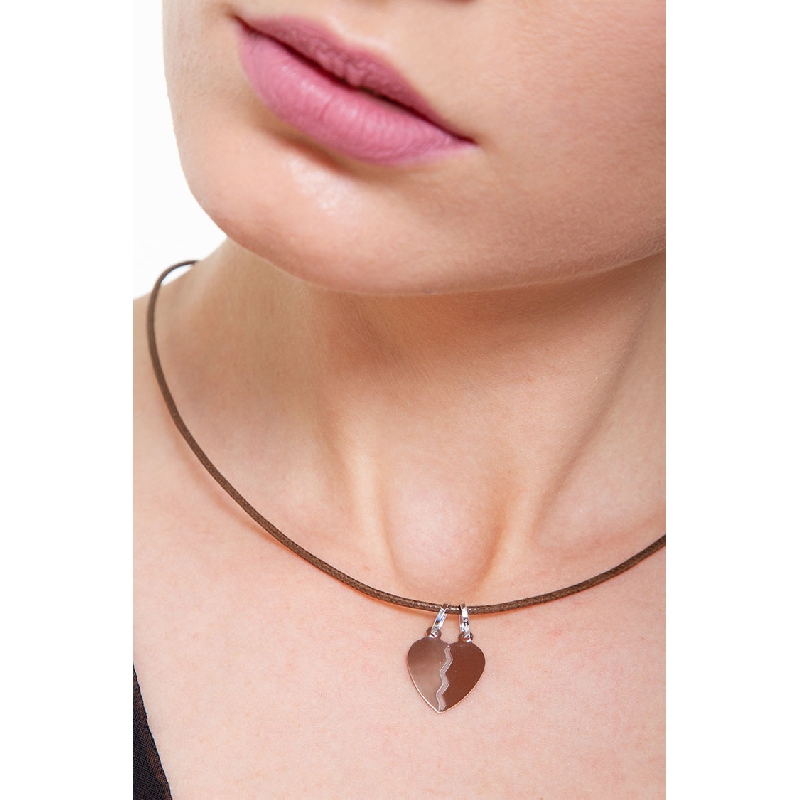 18k white gold, divisible heart pendant 