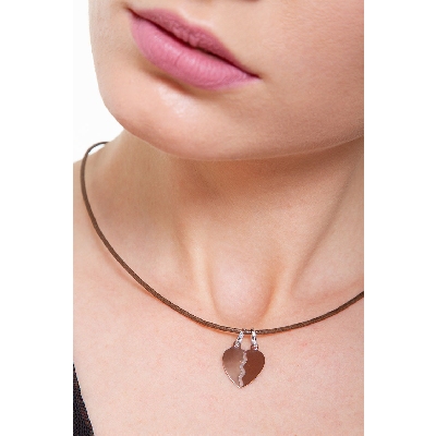 18k white gold, divisible heart pendant 