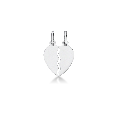 18k white gold, divisible heart pendant 