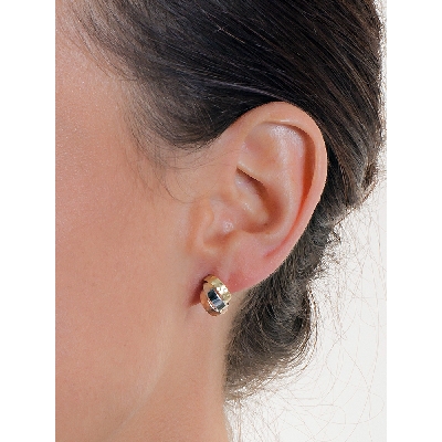 Twisted stud earrings in 18k yellow, white and rose gold