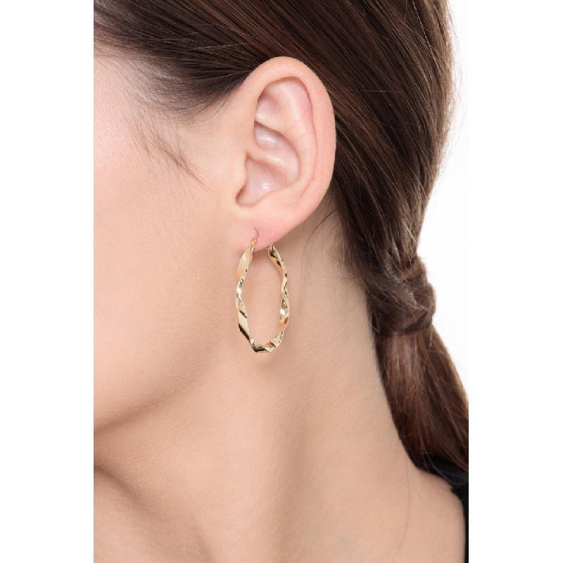 Yellow gold 18k twisted hoops 