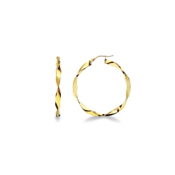 Day.berlin Orecchini A Cerchio Celio - Diametro 35mm, Spessi 2mm, In Acciaio Inox 316L Placcato Oro 18k - Ipoallergenici E Impermeabili - Confezione Regalo Sostenibile