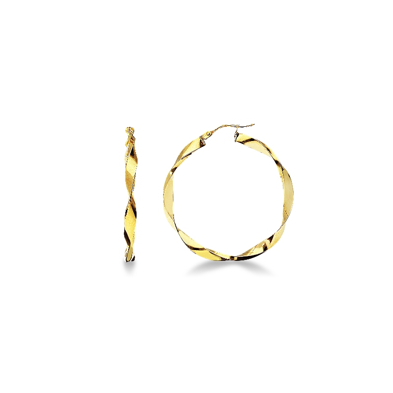 Yellow gold 18k twisted hoops 