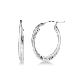 White gold 18k oval earrings 