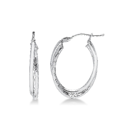 White gold 18k oval earrings 