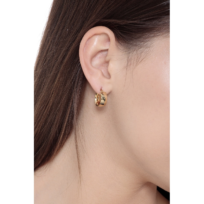 18k yellow gold rounded hoops