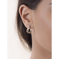 White and yellow gold 18k oval earrings  2