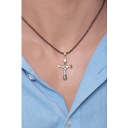 Golden cross and Christ, 18k yellow and white gold 2