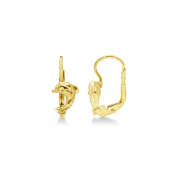 Yellow gold 18k drop earrings with dolphins 