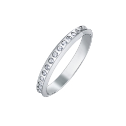 White gold 18k wedding ring Unoaerre Venere with diamonds 